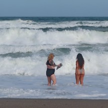 Huge waves on Playa Mati of Fuengirola